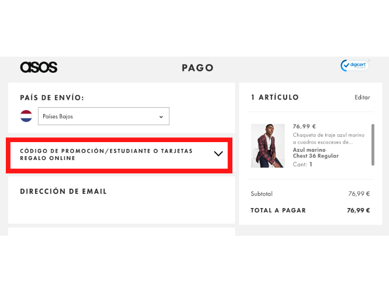 ASOS código descuento